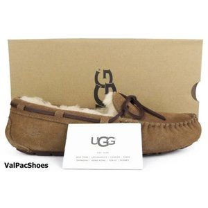 UGG Daktoa Chestnut Suede Fur Slippers Size 8 NEW